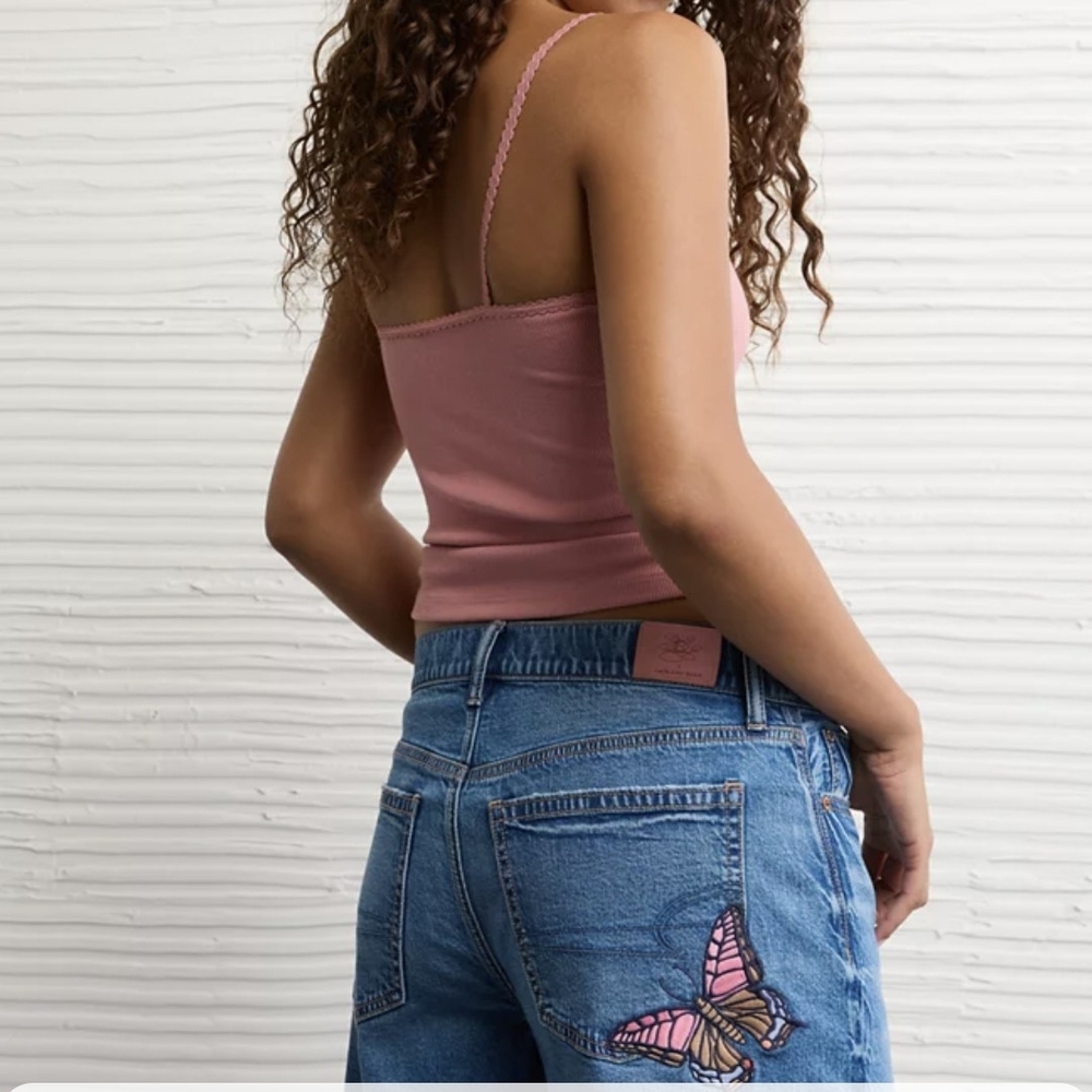American Eagle x Sydney Sweeney Butterfly Sold Out Dreamy Drape Ultra Wide Leg 0 - Picture 8 of 9
